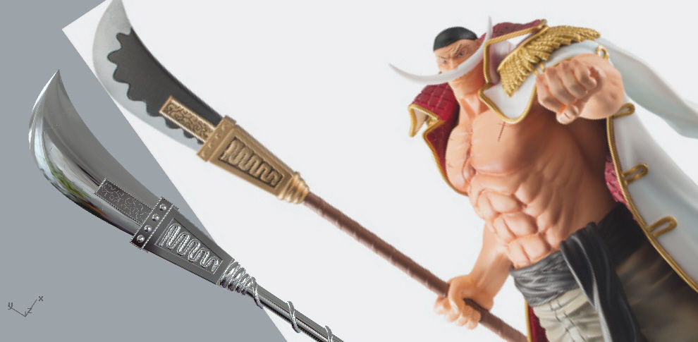 Bisento Spear of white beard One Piece 3D print model_1