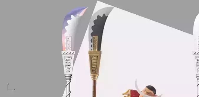 Bisento Spear of white beard One Piece 3D print model