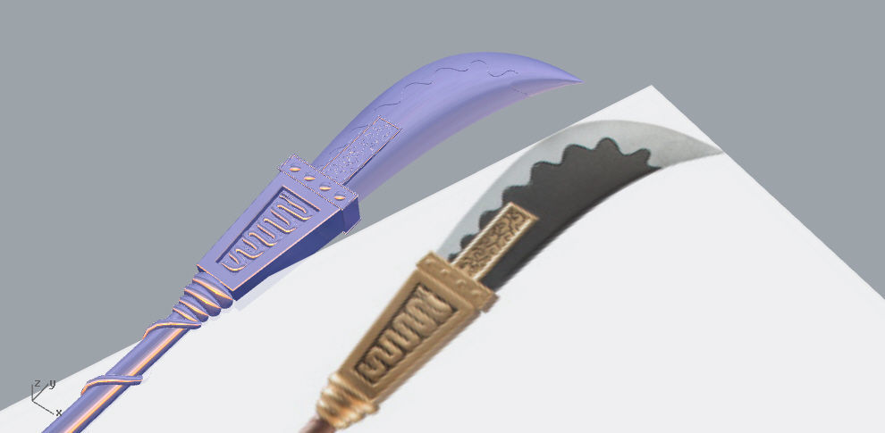 Bisento Spear of white beard One Piece 3D print model_3