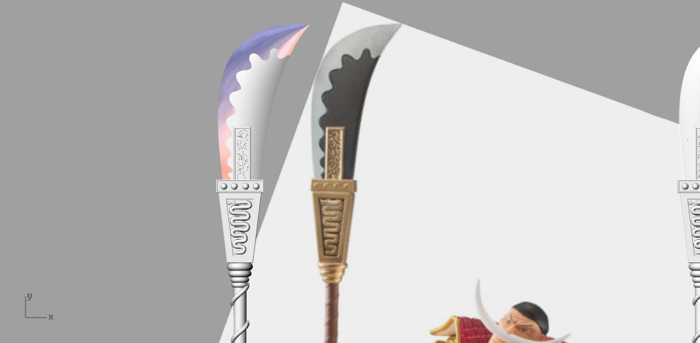 Bisento Spear of white beard One Piece 3D print model_7