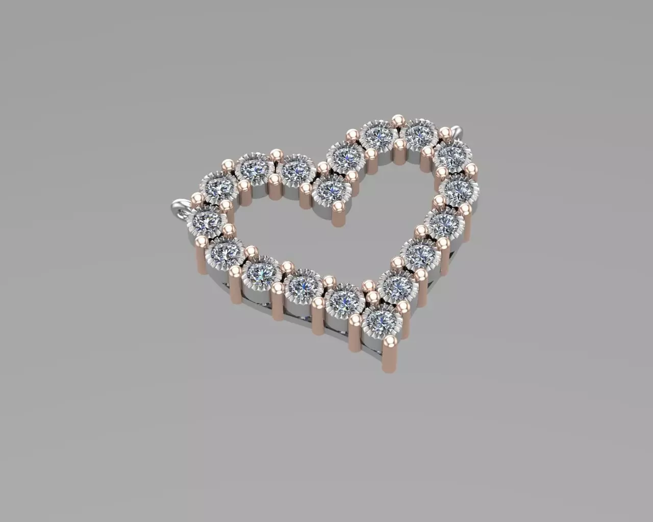 Heart gold pendant NN094 3D print model