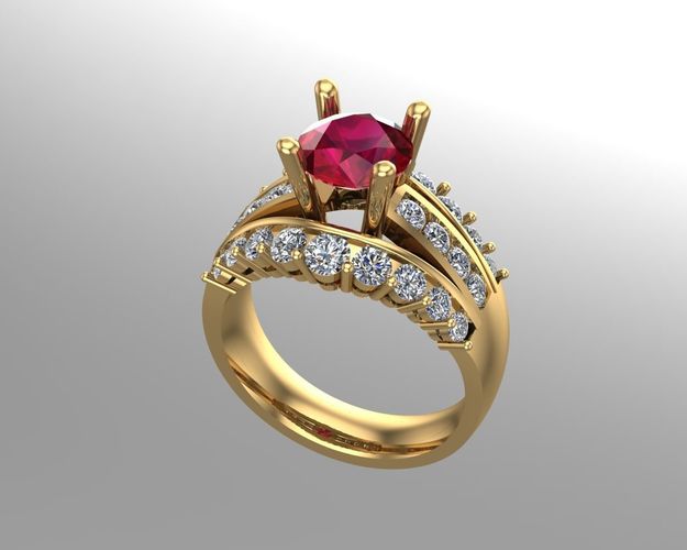 Diamond gold ring NN096 3D print model