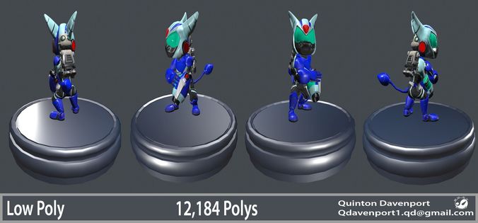 Ratchet and Clank X armor Low-poly 3D model