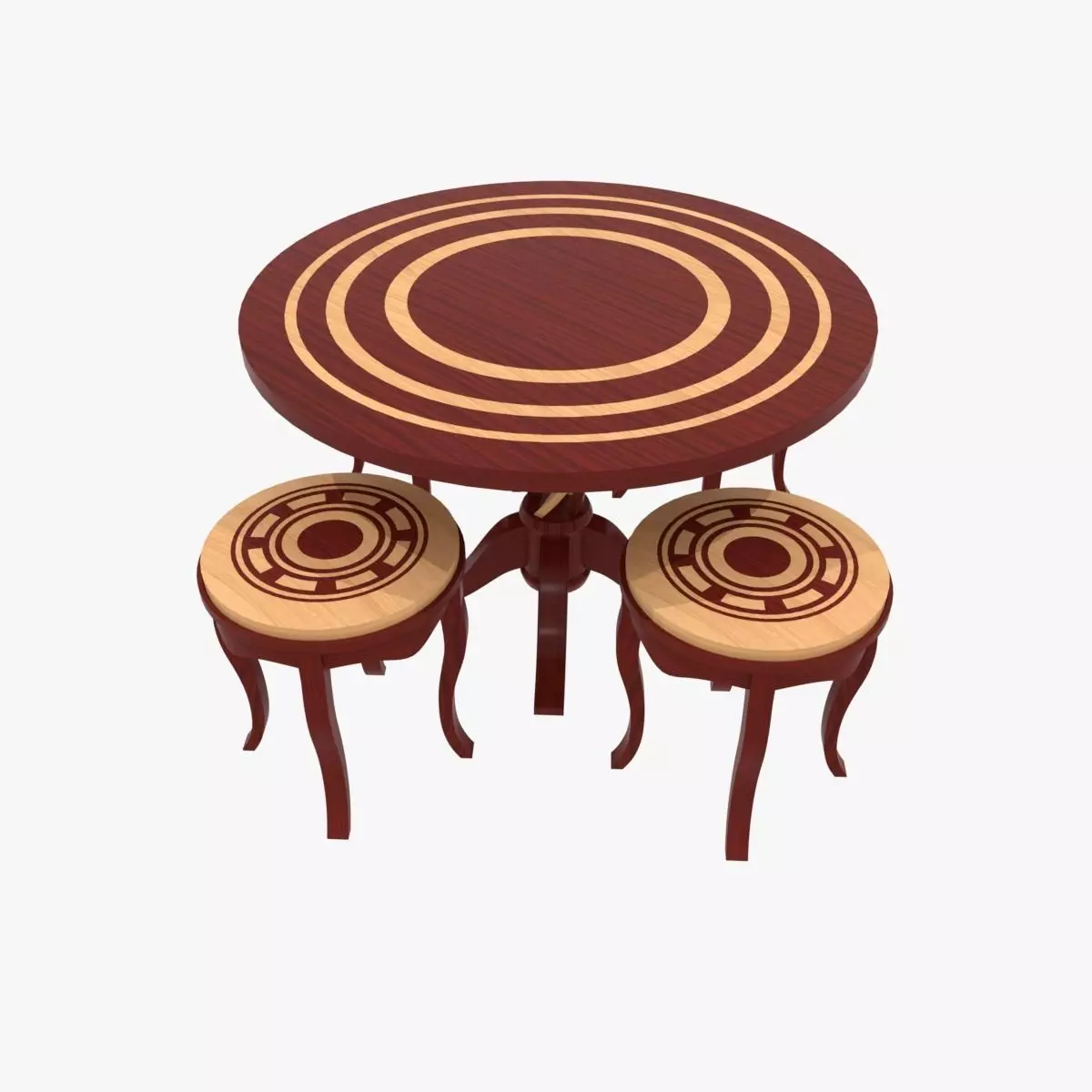 Designer Table stool Set 3D model_0