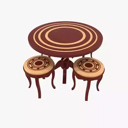 Designer Table stool Set 3D model