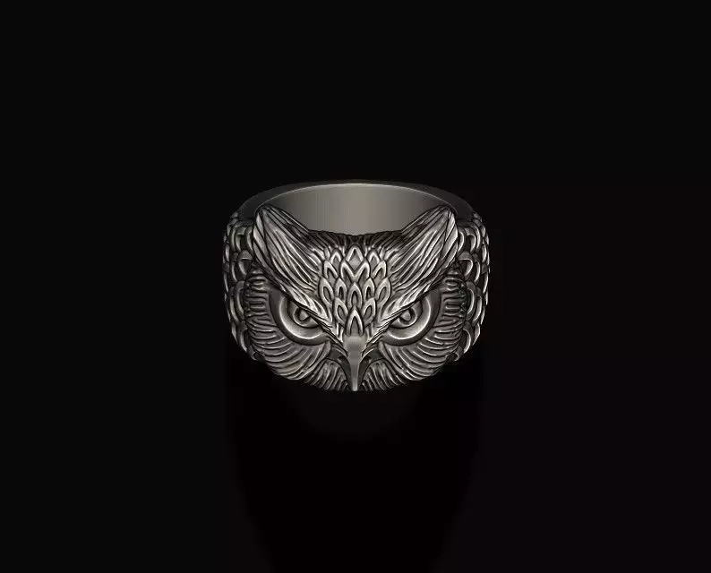 owl ring 3D print model