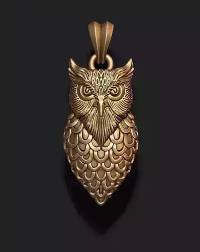 owl pendant 3D print model
