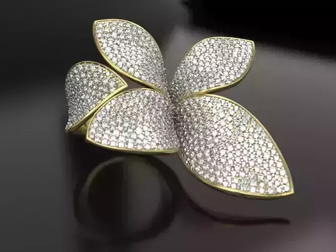 Flower pave ring 