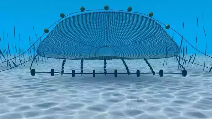 fishing net 3d model and rig in Maya 3D model