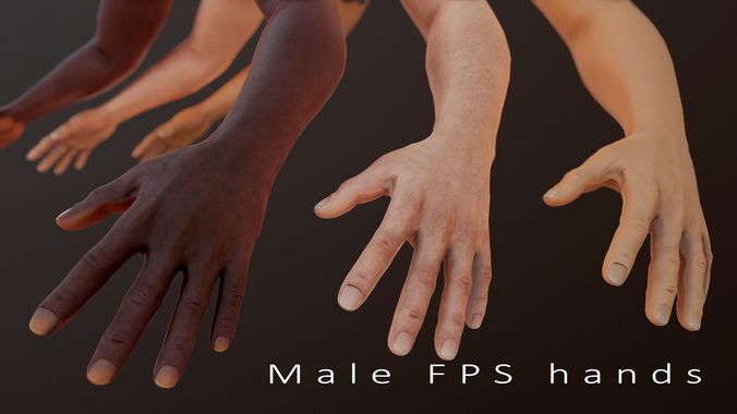 Male FPS Arms Low-poly 3D model
