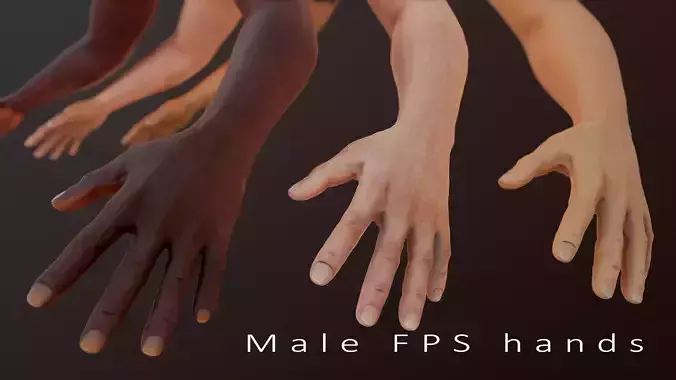 Male FPS Arms Low-poly 3D model