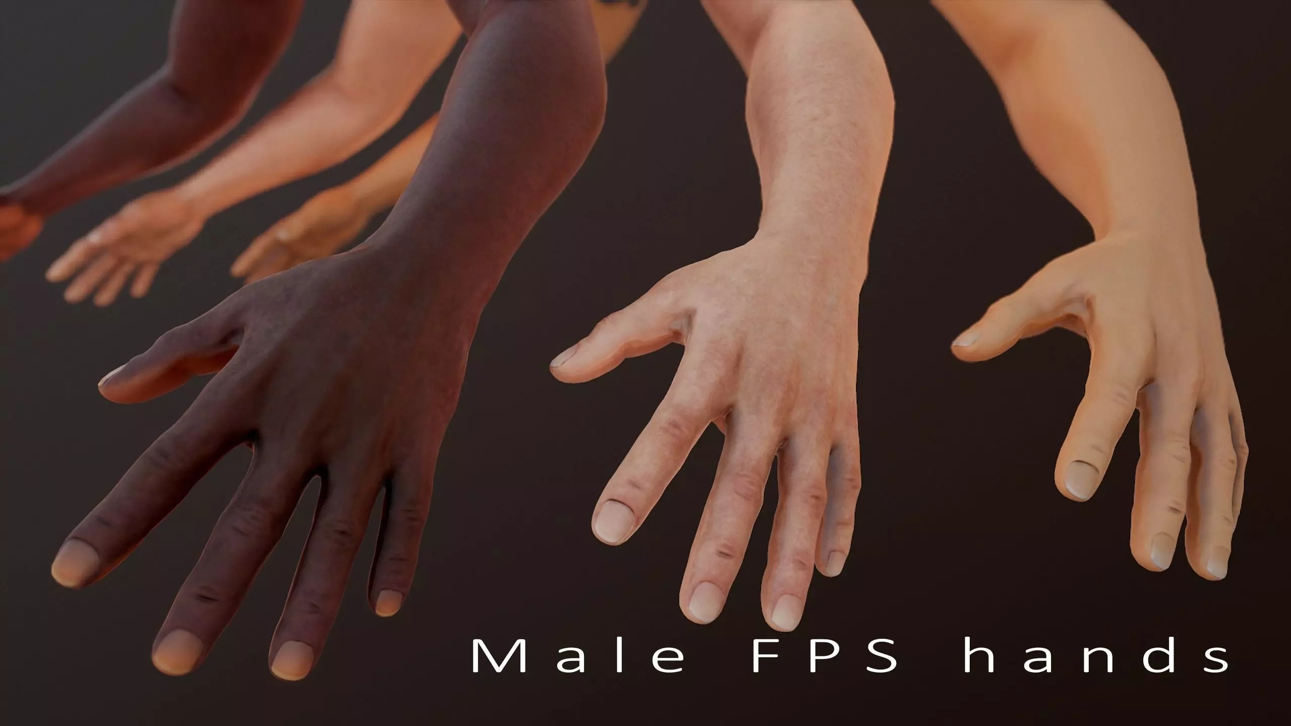 Male FPS Arms Low-poly 3D model_0