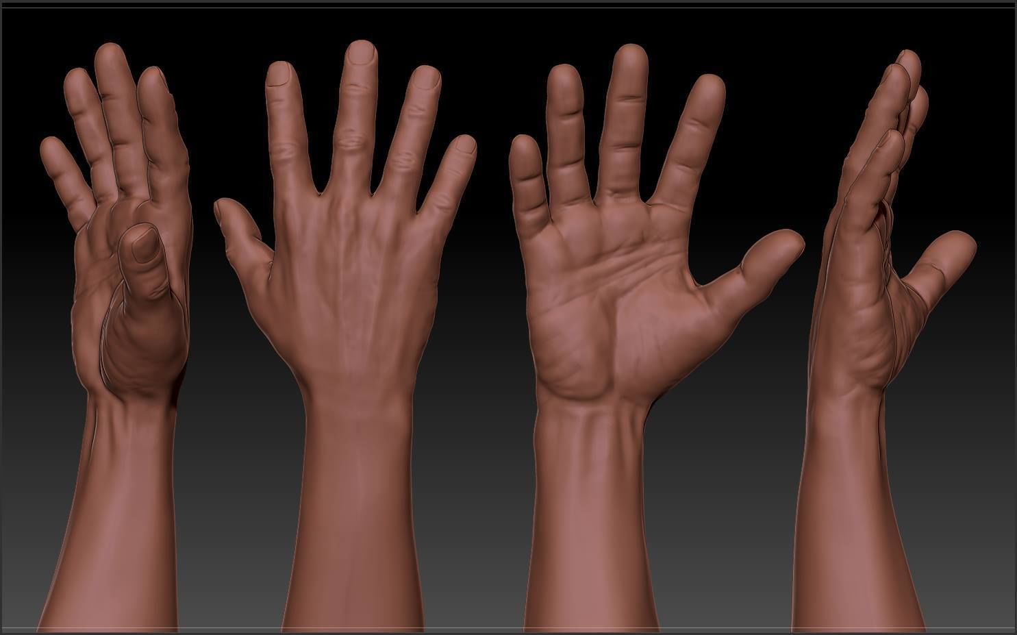 Male FPS Arms Low-poly 3D model_7