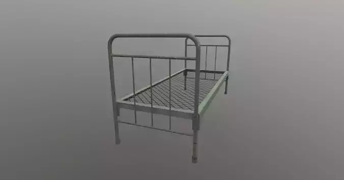 Army bed Free low-poly 3D model