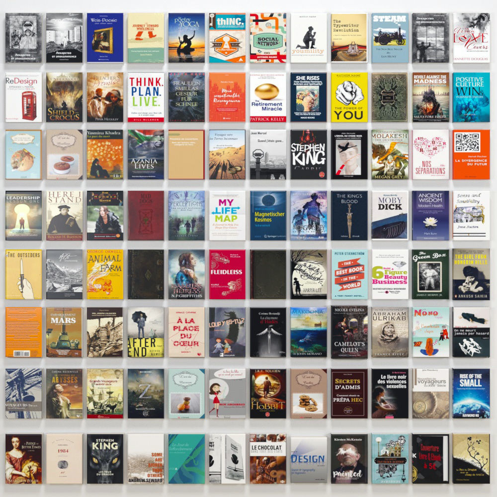 books libery  3D model_1