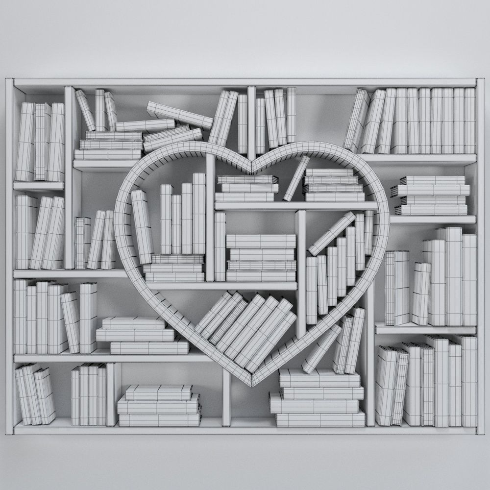 books libery  3D model_2