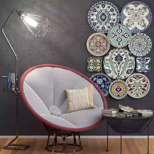 wall-panno floor lamp with wire cage