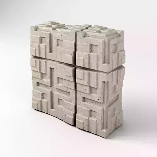 Millard House Tiles with corner elements - Frank Llyod Wright Low-poly 3D model