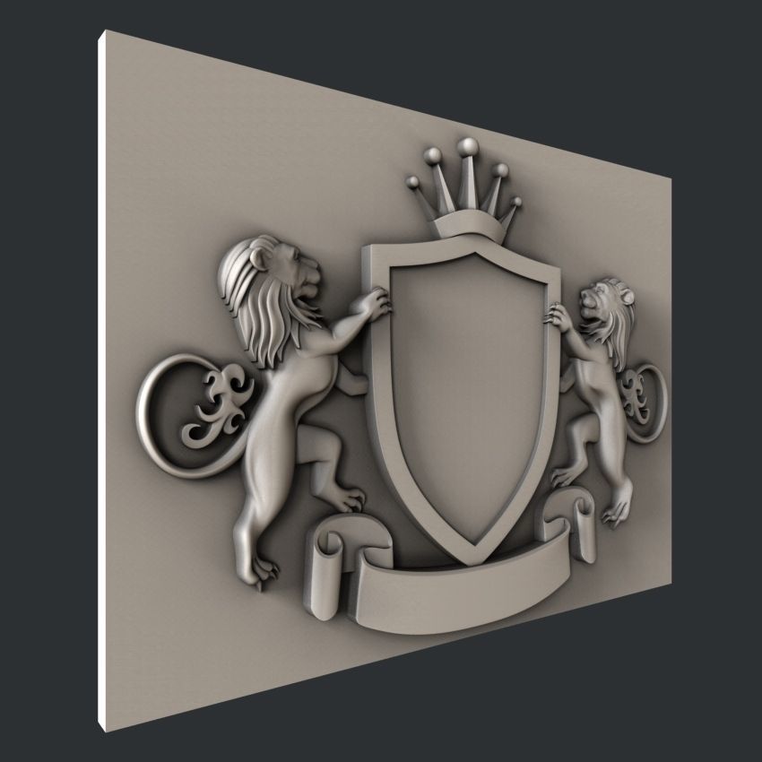 3d STL models for CNC coat of arms 3D model_2