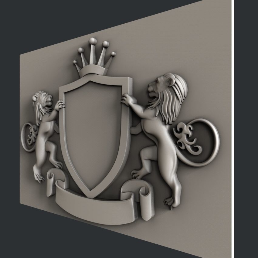3d STL models for CNC coat of arms 3D model_1