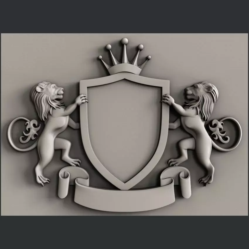 3d STL models for CNC coat of arms 3D model_0