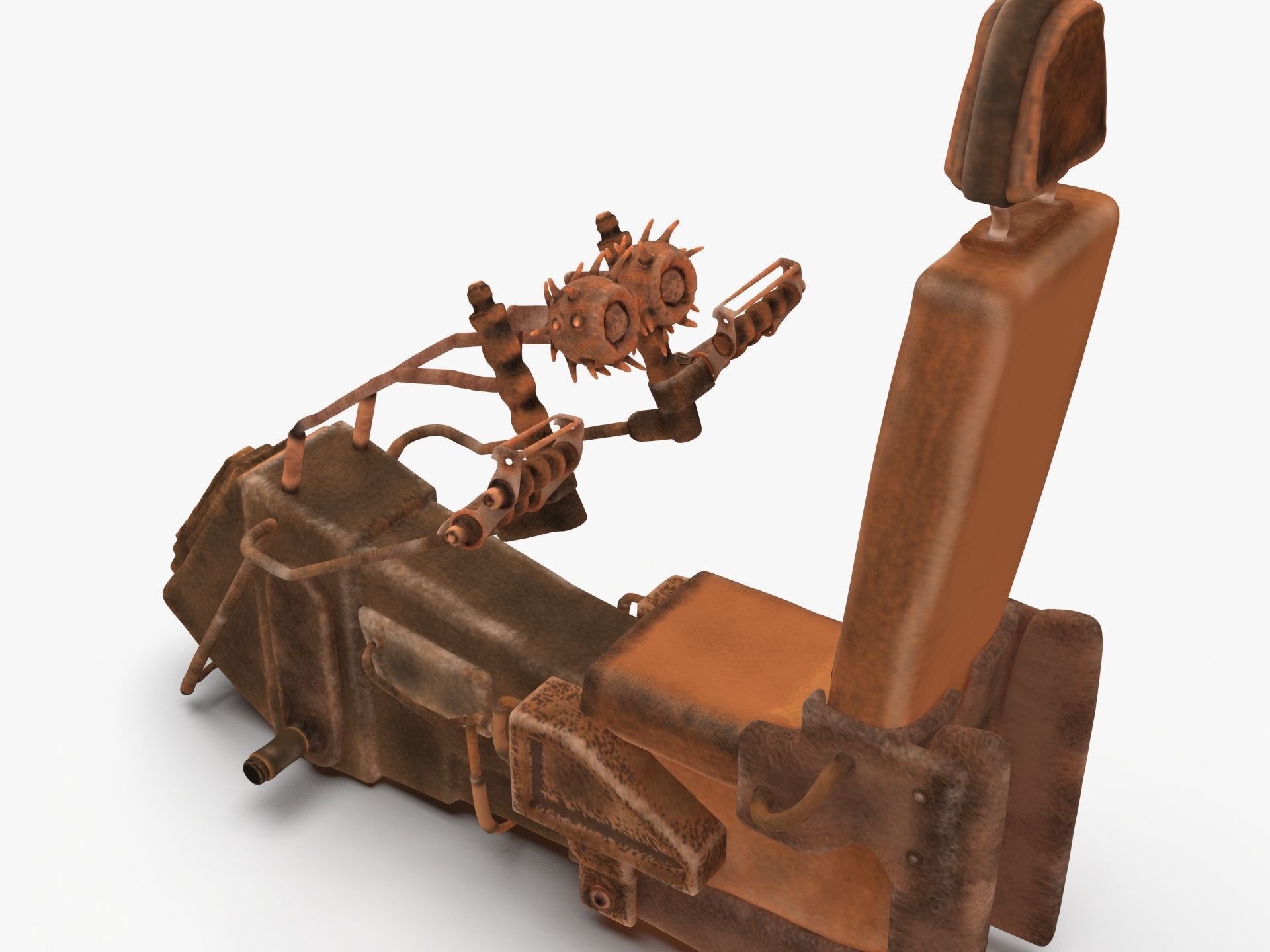 Sci-fi game cockpit seat 3D model_6