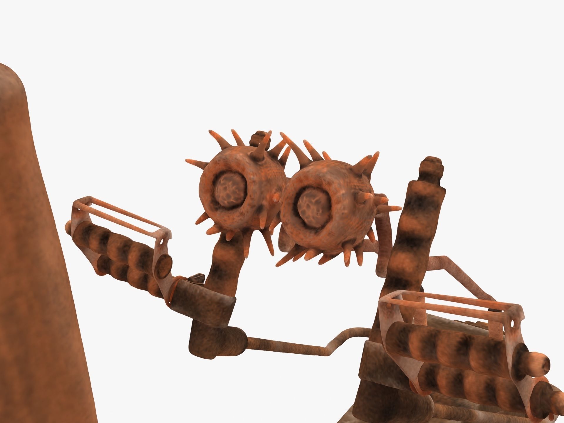 Sci-fi game cockpit seat 3D model_4