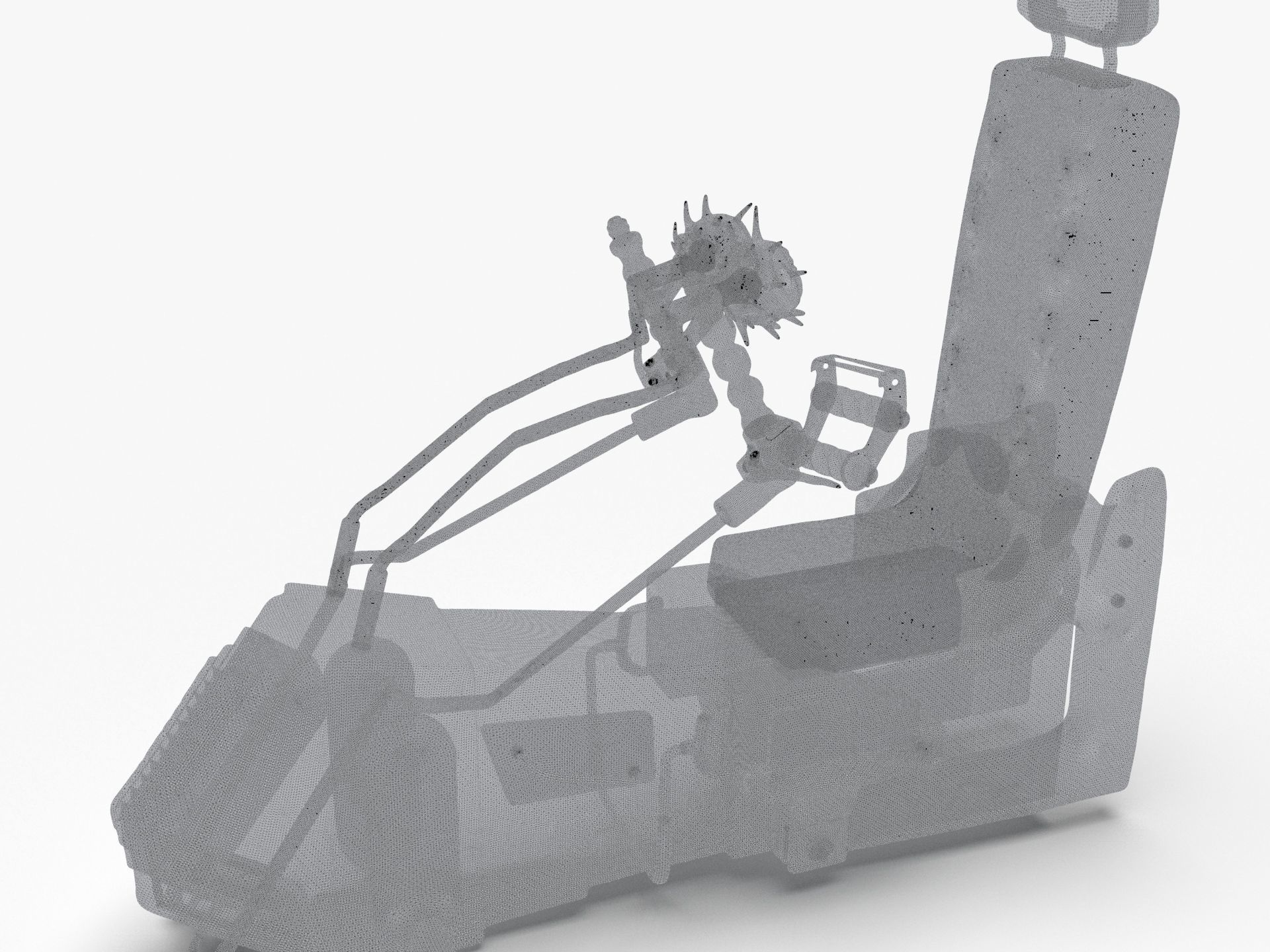 Sci-fi game cockpit seat 3D model_11