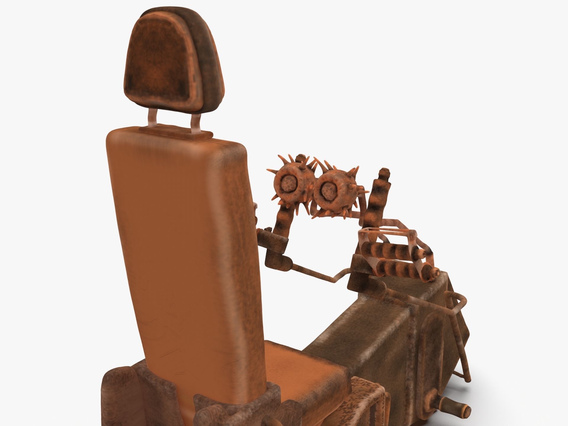 Sci-fi game cockpit seat 3D model_2