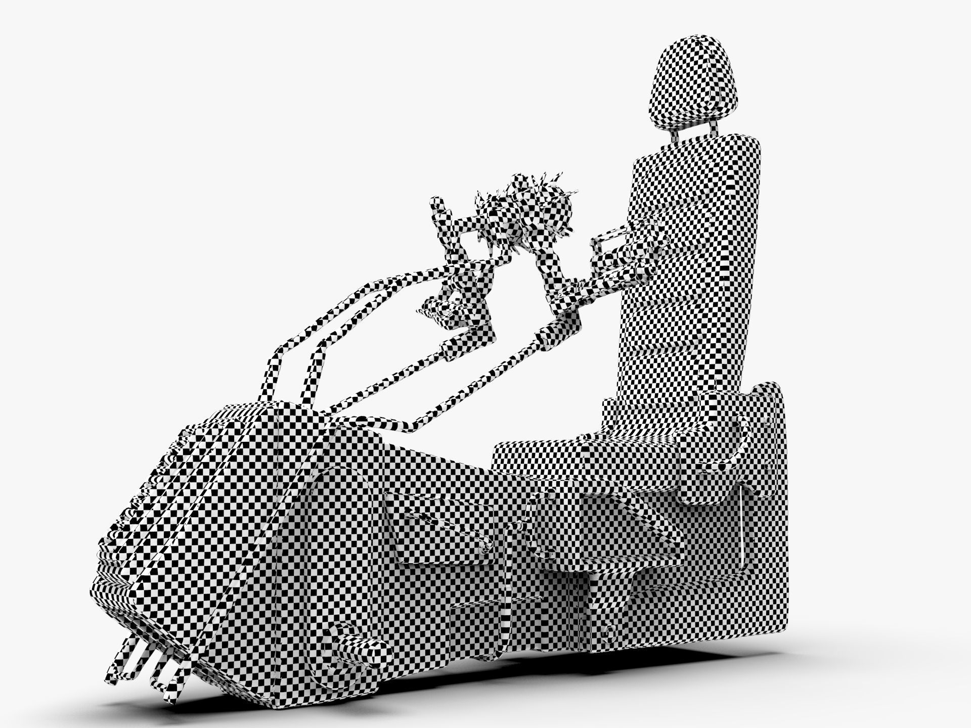 Sci-fi game cockpit seat 3D model_9