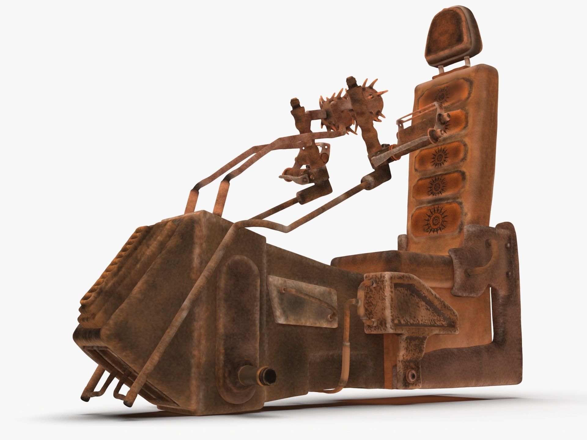 Sci-fi game cockpit seat 3D model_3