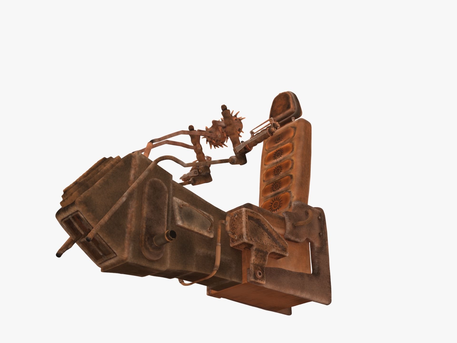 Sci-fi game cockpit seat 3D model_8