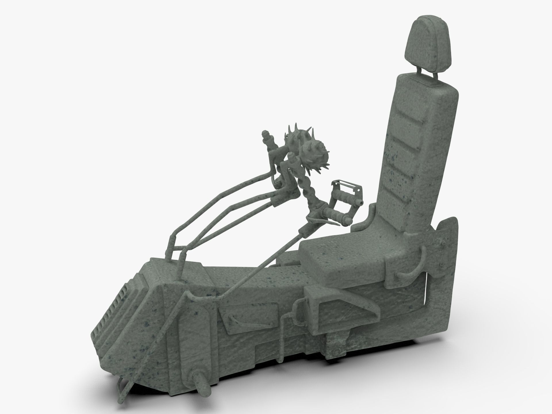 Sci-fi game cockpit seat 3D model_13