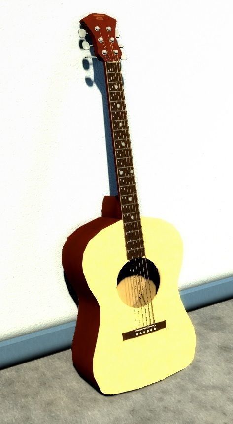 AMS Model Guitar Low-poly 3D model_5