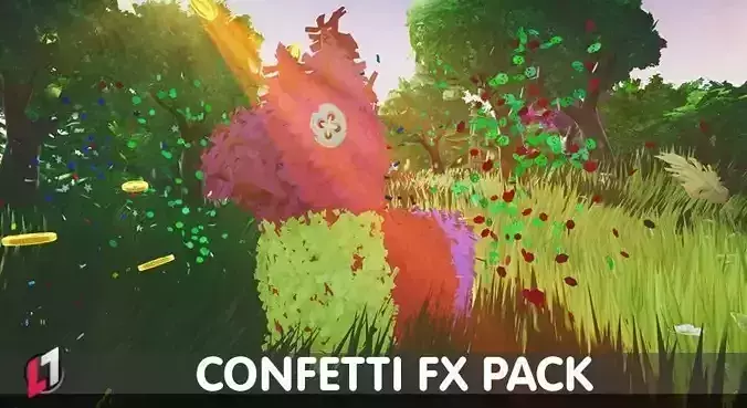 Confetti FX Pack - Unreal Engine 4  Low-poly 3D model