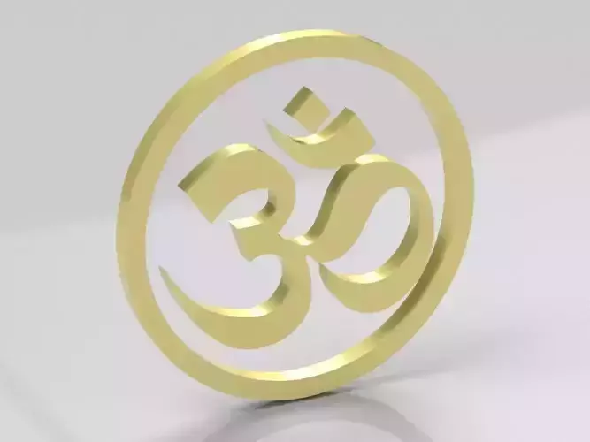 Indian Hindu Buddhist YOGA OM simbol Low-poly 3D model