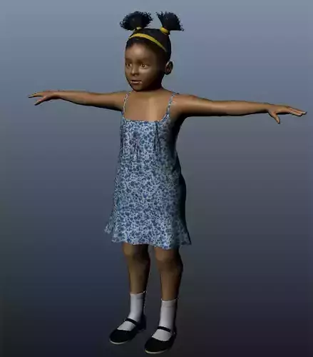 3D black Baby Low-poly 3D model