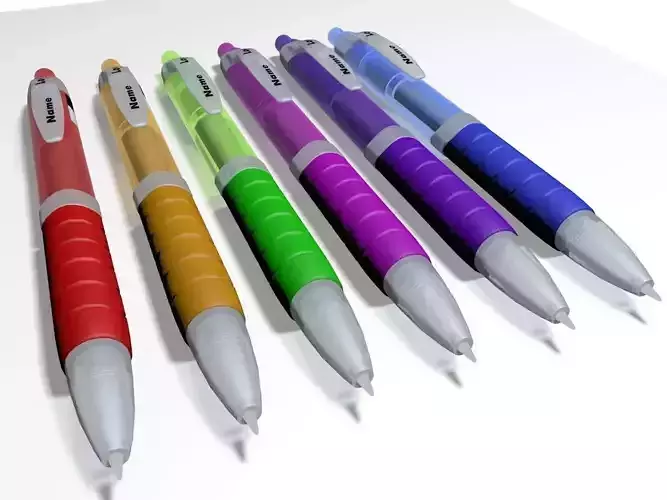 Set of Ballpoint Pen 3d for branding