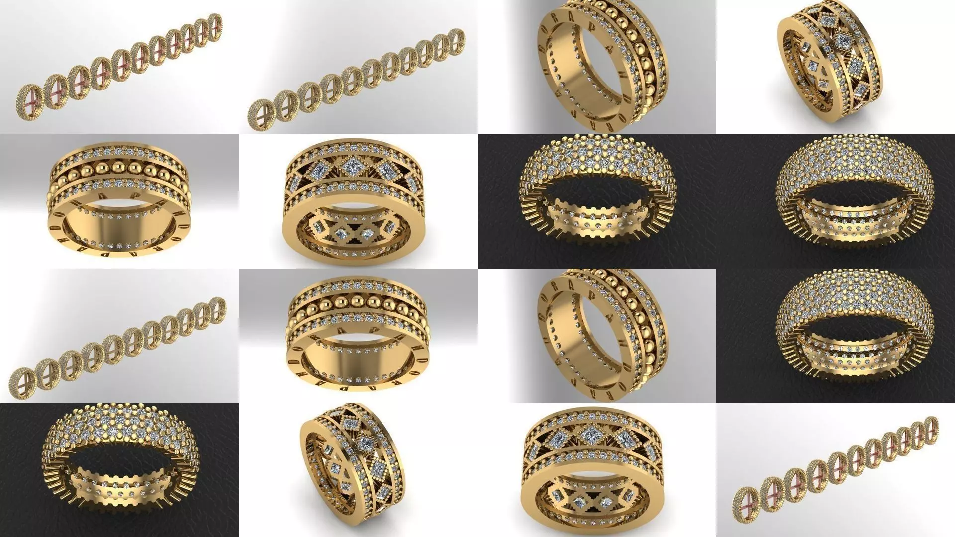 wedding rings series with all lengths 3D Model Collection_0