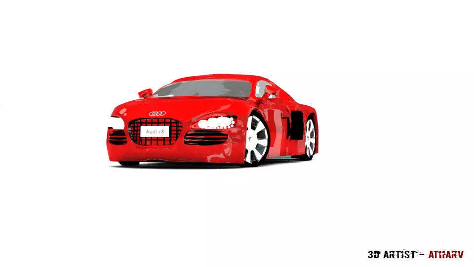 Realistic Audi r8 car model  3D model_0