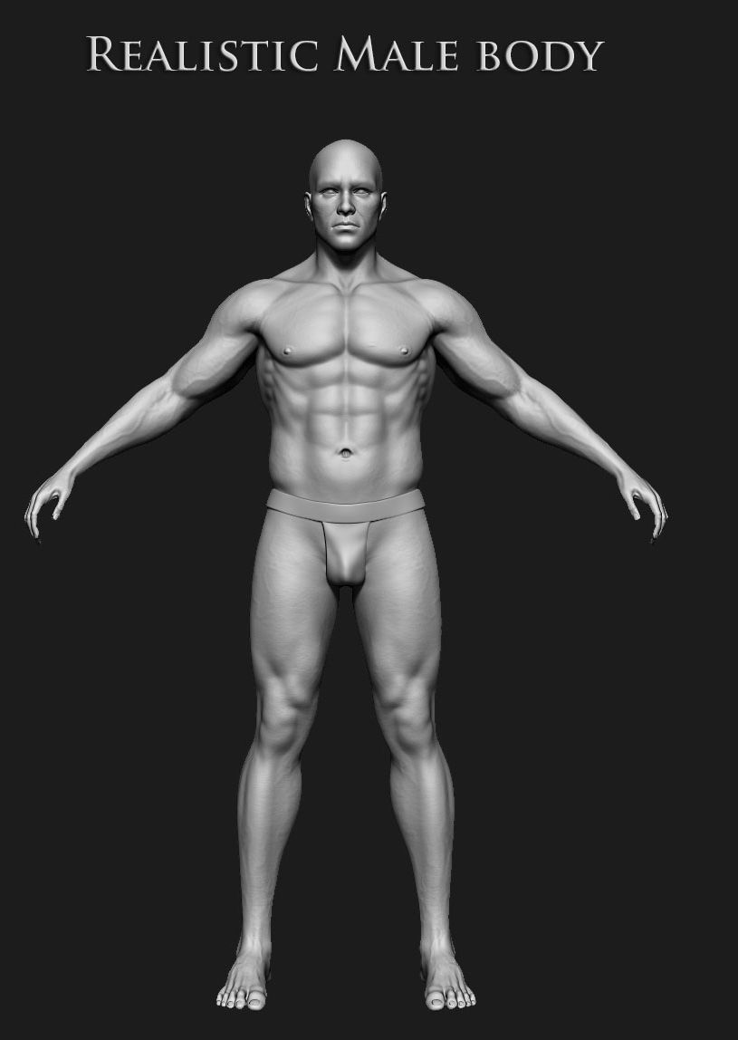 Realistic Human male body Zbrush 3D model_22