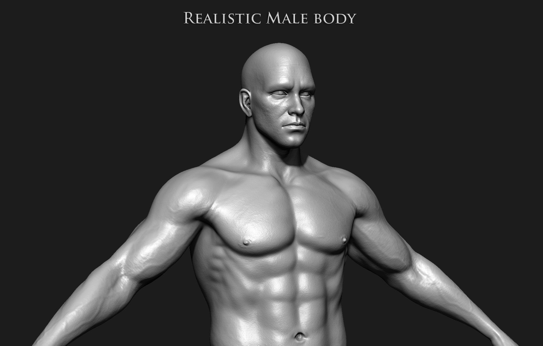 Realistic Human male body Zbrush 3D model_1