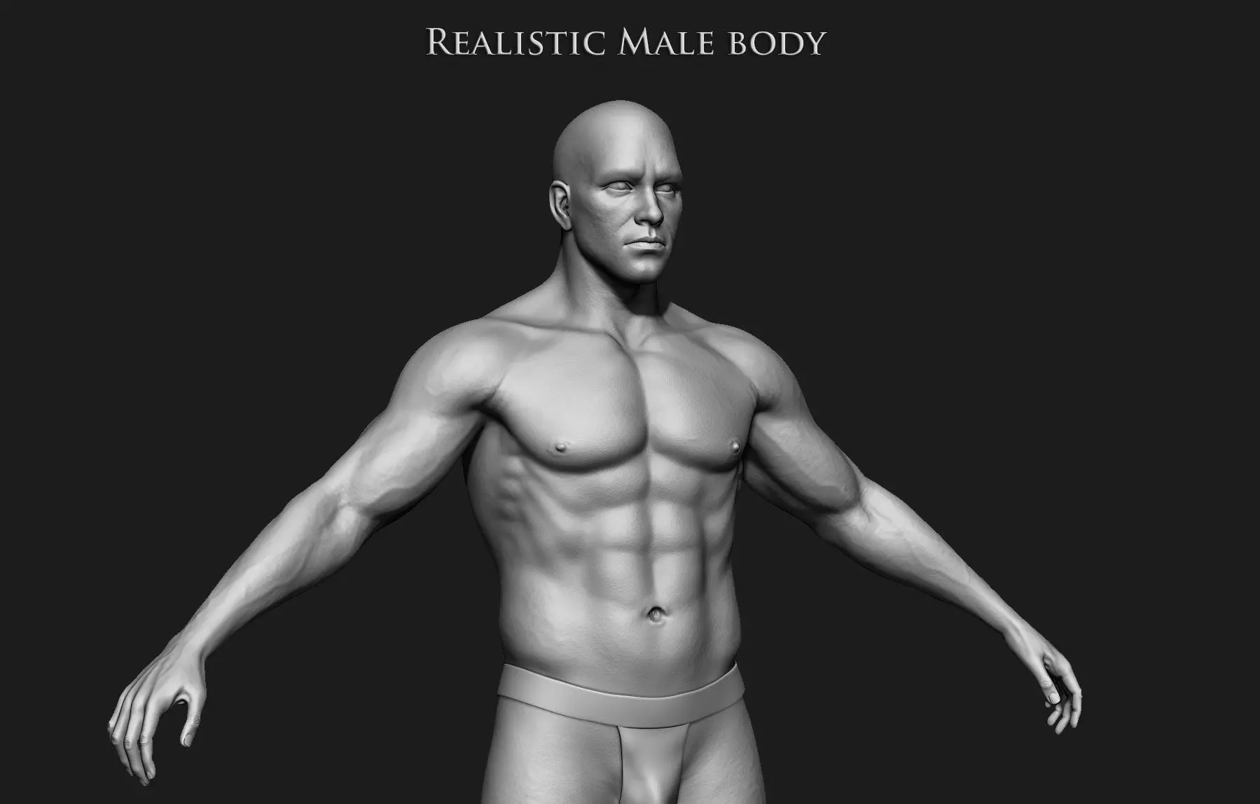 Realistic Human male body Zbrush 3D model_0