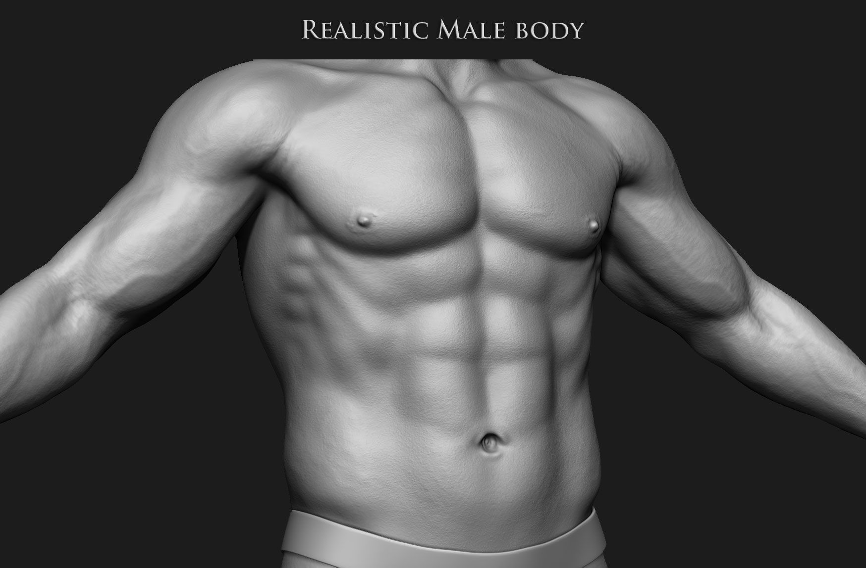 Realistic Human male body Zbrush 3D model_8