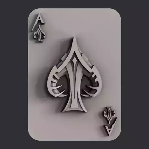 3d STL models for CNC ace of spades