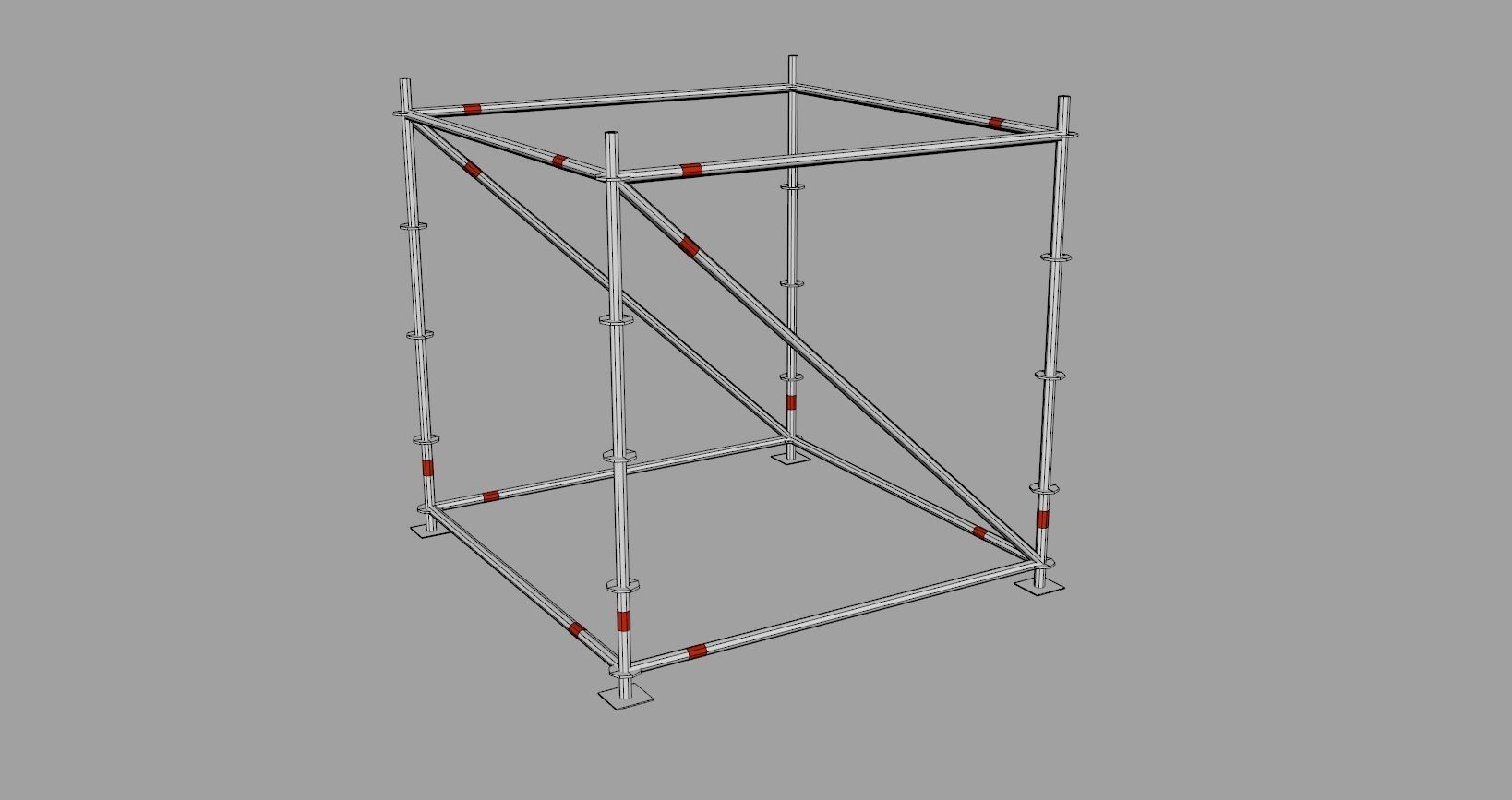 Scaffold Layher Module Low-poly 3D model_7