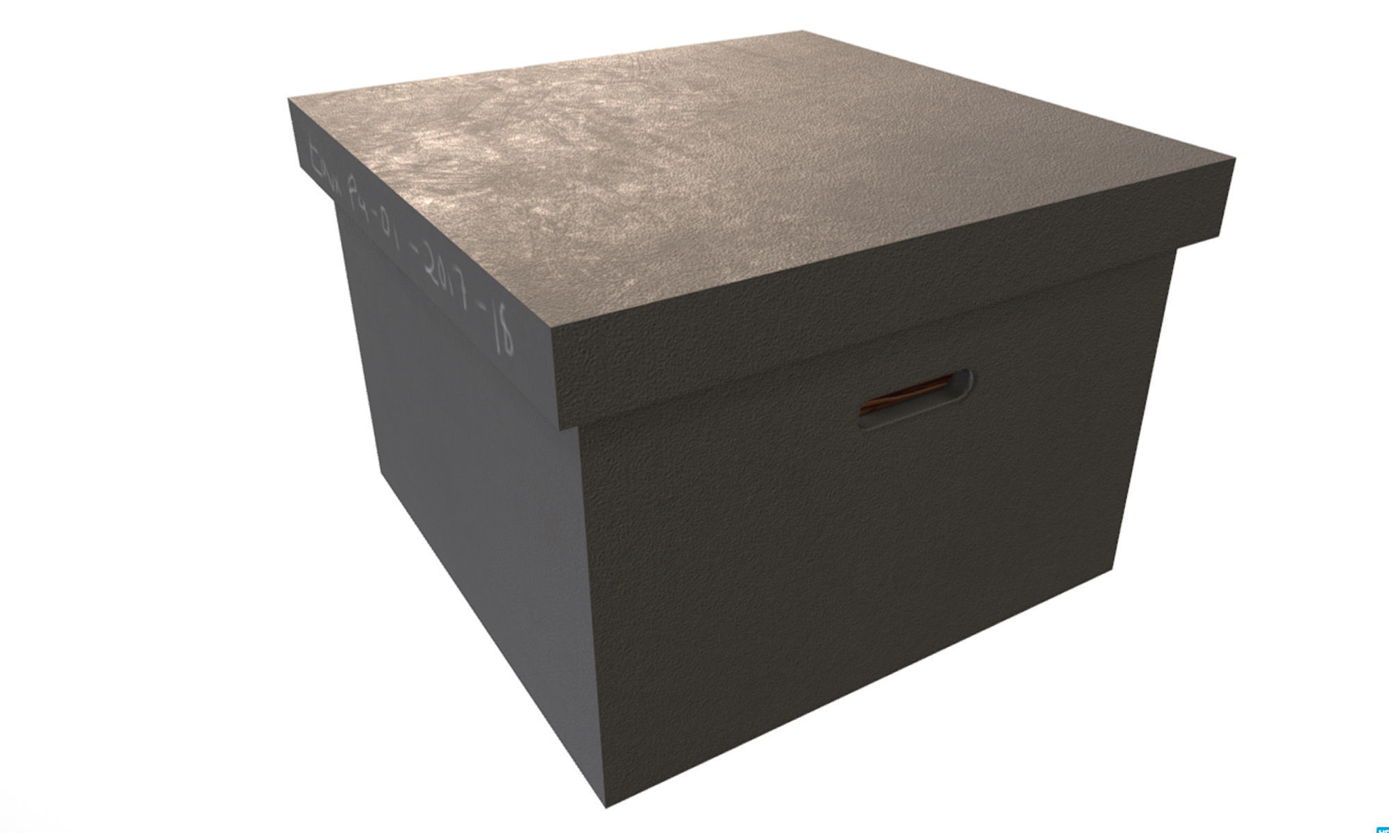File Box Low-poly 3D model_2