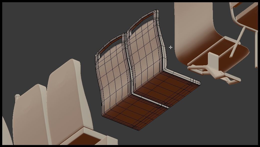 Passenger seats 3D model_15