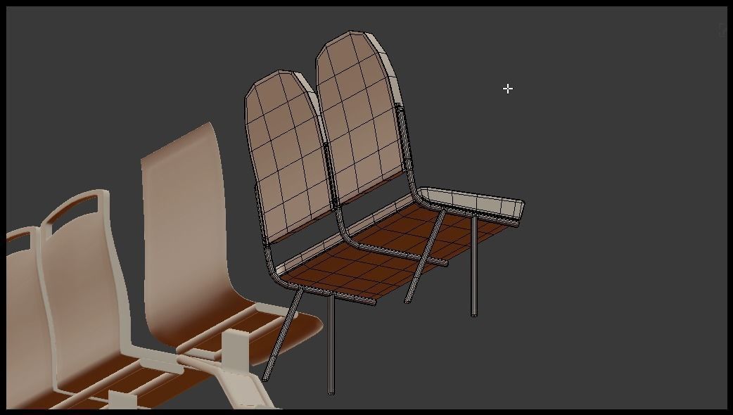 Passenger seats 3D model_11