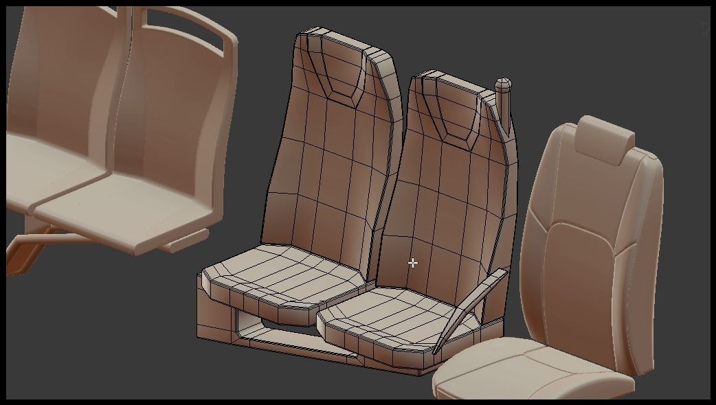Passenger seats 3D model_16